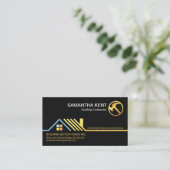 Stilvolle Gold-Dachdecker-Dachdecker-Dachdecker  Visitenkarte (Stehend Vorderseite)