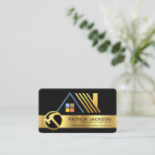 Stilvolle Gold Dachdeckerdesign Konstruktion Dachd Visitenkarte (Stehend Vorderseite)