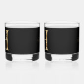 Stilvolle Gold Decorative Initial H mit Grün Whiskyglas (Links)