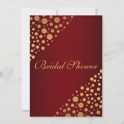 Stilvolle Gold Dots Bridal Dusche Einladung | Rot (Vorderseite)