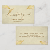 Stilvolle Gold Feather Notary Creme Visitenkarte (Vorne/Hinten)