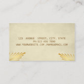 Stilvolle Gold Feather Notary Creme Visitenkarte (Rückseite)