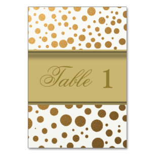 Stilvolle Gold Foil Confetti Dots Tischnummer Kart