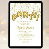 Stilvolle Gold Foil Party Ballon Geburtstag Confet Einladung