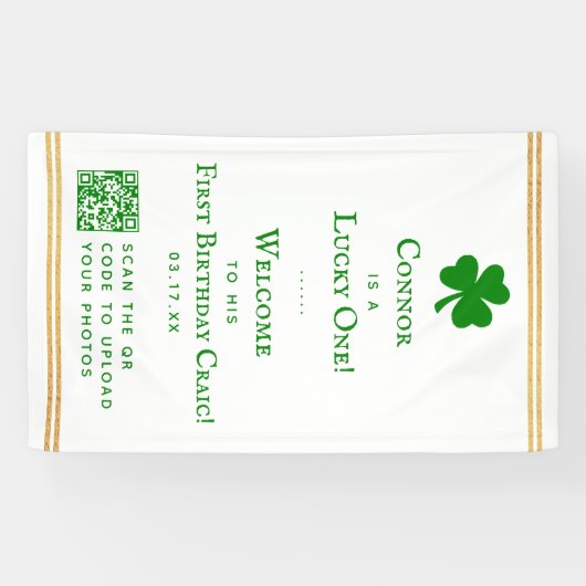 Stilvolle Gold Foil St. Patrick's Day 1. Geburtsta Banner (Horizontal)