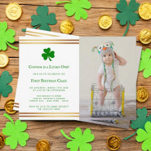 Stilvolle Gold Foil St. Patrick's Day 1. Geburtsta