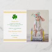 Stilvolle Gold Foil St. Patrick's Day 1. Geburtsta Folieneinladung (Vorderseite)