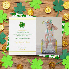 Stilvolle Gold Foil St. Patrick's Day 1. Geburtsta Folieneinladung