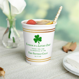 Stilvolle Gold Foil St. Patrick's Day 1. Geburtsta Pappbecher