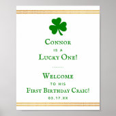 Stilvolle Gold Foil St. Patrick's Day 1. Geburtsta Poster (Vorne)