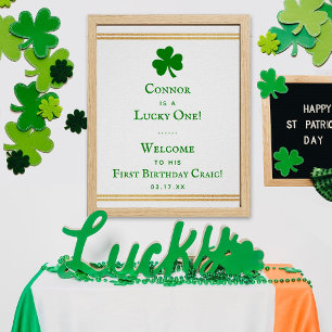 Stilvolle Gold Foil St. Patrick's Day 1. Geburtsta Poster
