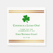 Stilvolle Gold Foil St. Patrick's Day 1. Geburtsta Serviette (Vorderseite)