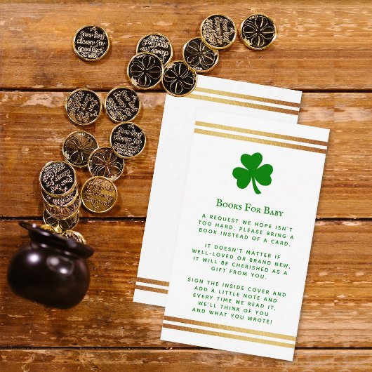 Stilvolle Gold Foil St. Patrick's Day Baby Shower Begleitkarte