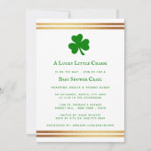 Stilvolle Gold Foil St. Patrick's Day Baby Shower Einladung (Vorderseite)