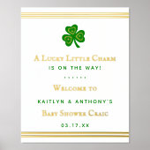 Stilvolle Gold Foil St. Patrick's Day Baby Shower Foliendrucke (Vorderseite)