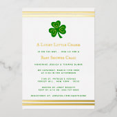 Stilvolle Gold Foil St. Patrick's Day Baby Shower Folieneinladung (Vorderseite)