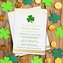 Stilvolle Gold Foil St. Patrick's Day Baby Shower