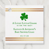 Stilvolle Gold Foil St. Patrick's Day Baby Shower Geschenkanhänger (Vorderseite)