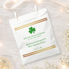 Stilvolle Gold Foil St. Patrick's Day Baby Shower Geschenktütchen