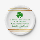 Stilvolle Gold Foil St. Patrick's Day Baby Shower Pappteller (Vorderseite)