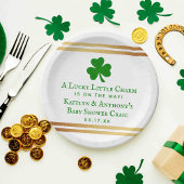 Stilvolle Gold Foil St. Patrick's Day Baby Shower Pappteller