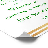 Stilvolle Gold Foil St. Patrick's Day Baby Shower Poster (Ecke)