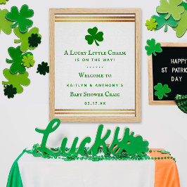 Stilvolle Gold Foil St. Patrick's Day Baby Shower Poster