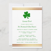 Stilvolle Gold Foil St. Patrick's Day Einladung (Vorderseite)