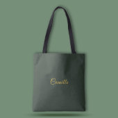 Stilvolle Gold & Forest Green Monogram Tasche