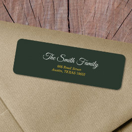Stilvolle Gold & Forest Green Rücksendeadresse