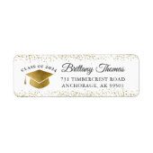 Stilvolle Gold Glitzer Abschluss Rücksendeadresse (Vorne)