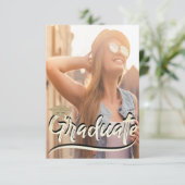 Stilvolle Gold Glitzer Cap,Foto Graduation Party Einladung (Stehend Vorderseite)