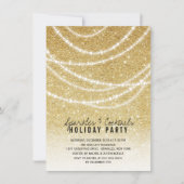 Stilvolle Gold Glitzer Glitzern Feiertag einladen Einladung (Vorderseite)