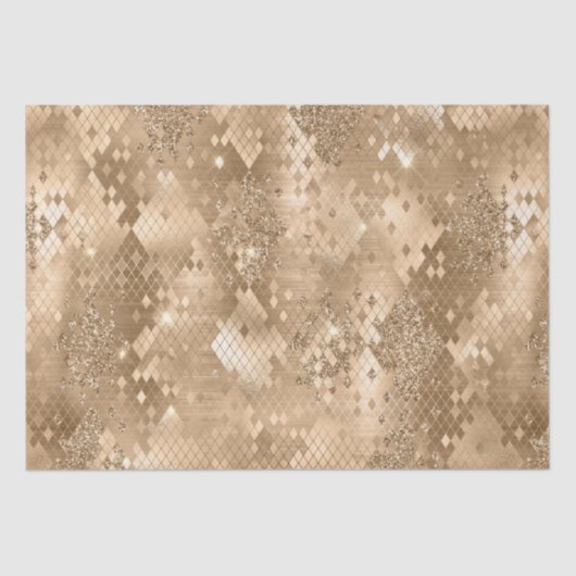 Stilvolle Gold Glitzer Jungle Snake Skin Pattern Seidenpapier (Vorderseite)