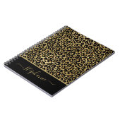 Stilvolle Gold Glitzer Leopard Animal Print Monogr Notizblock (Linke Seite)