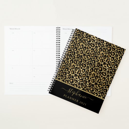 Stilvolle Gold Glitzer Leopard Animal Print Monogr Planer (Anzeige)