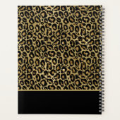 Stilvolle Gold Glitzer Leopard Animal Print Monogr Planer (Rückseite)
