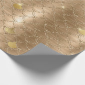 Stilvolle Gold Glitzer Meerjungfrau Fish Scales Mu Geschenkpapier (Ecke)