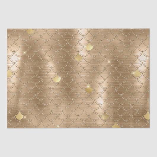 Stilvolle Gold Glitzer Meerjungfrau Fish Scales Mu Seidenpapier (Vorderseite)