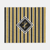 Stilvolle Gold Glitzer Schwarz-weiß Stripes Monogr Fleecedecke (Vorderseite (Horizontal))