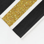 Stilvolle Gold Glitzer Schwarz-weiß Stripes Monogr Fleecedecke (Ecke)