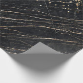 Stilvolle Gold Glitzer Sequins Black Marble Geschenkpapier (Ecke)