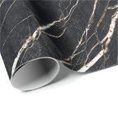 Stilvolle Gold Glitzer Sequins Black Marble Geschenkpapier (Rolleneckpunkt)