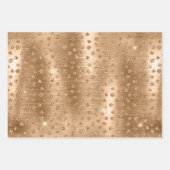 Stilvolle Gold Glitzer Wild Big Cat Animal Pattern Geschenkpapier Set (Vorderseite 3)