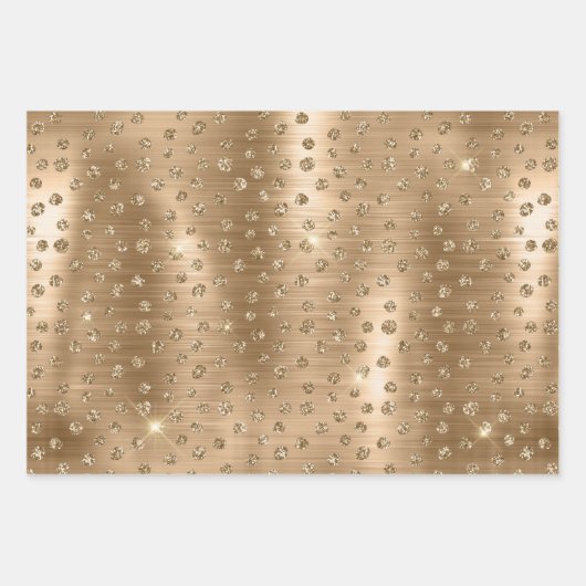 Stilvolle Gold Glitzer Wild Big Cat Animal Pattern Geschenkpapier Set (Vorderseite 3)