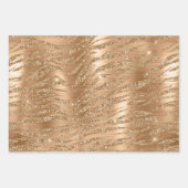 Stilvolle Gold Glitzer Wild Big Cat Animal Pattern Geschenkpapier Set (Vorderseite 2)