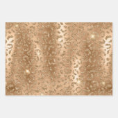 Stilvolle Gold Glitzer Wild Big Cat Animal Pattern Geschenkpapier Set (Vorderseite)