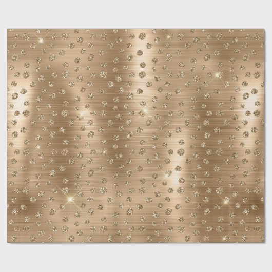 Stilvolle Gold Glitzer Wild Cheetah Spots Muster Geschenkpapier (Flach)