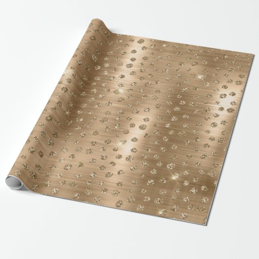 Stilvolle Gold Glitzer Wild Cheetah Spots Muster Geschenkpapier (Ungerollt)