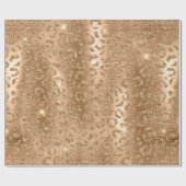 Stilvolle Gold Glitzer Wild Leopard Spots Muster Geschenkpapier (Flach)